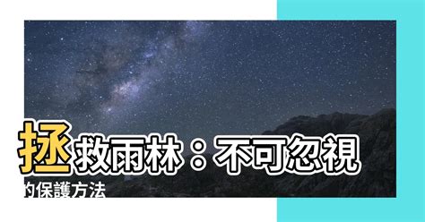 保護雨林的方法|4種保護森林的方法，從日常生活中愛地球！